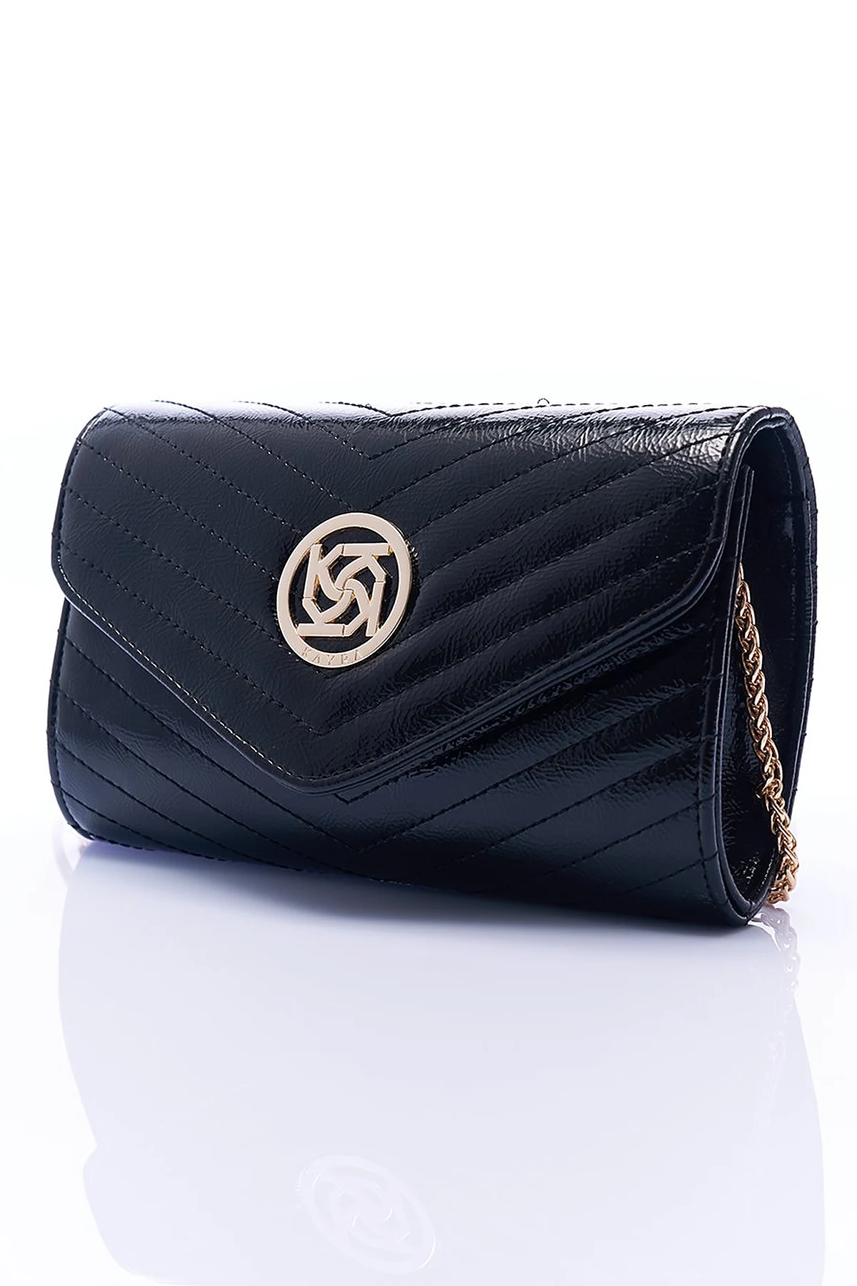 Envelope Form Bag with Logo Black