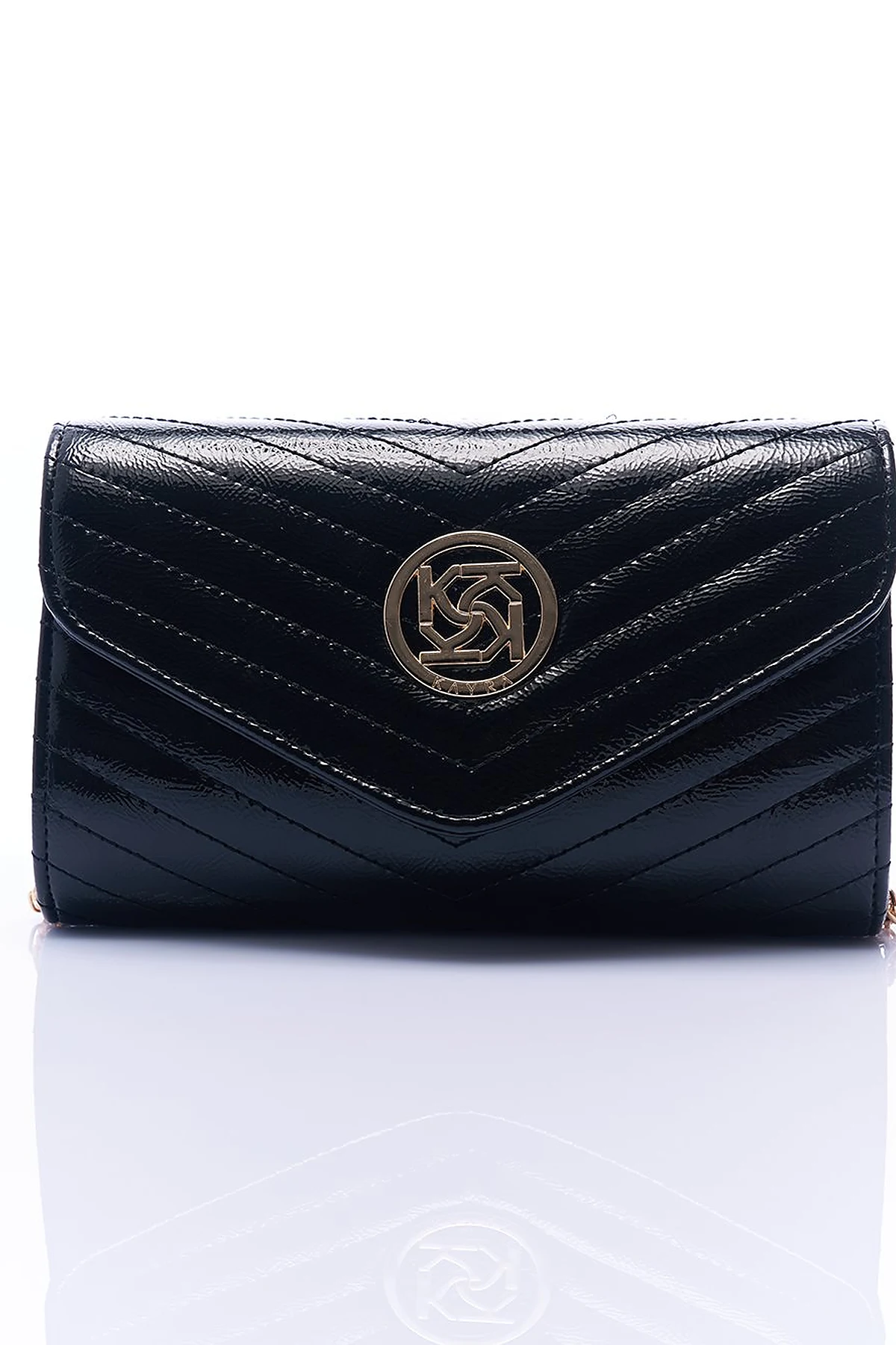 Envelope Form Bag with Logo Black