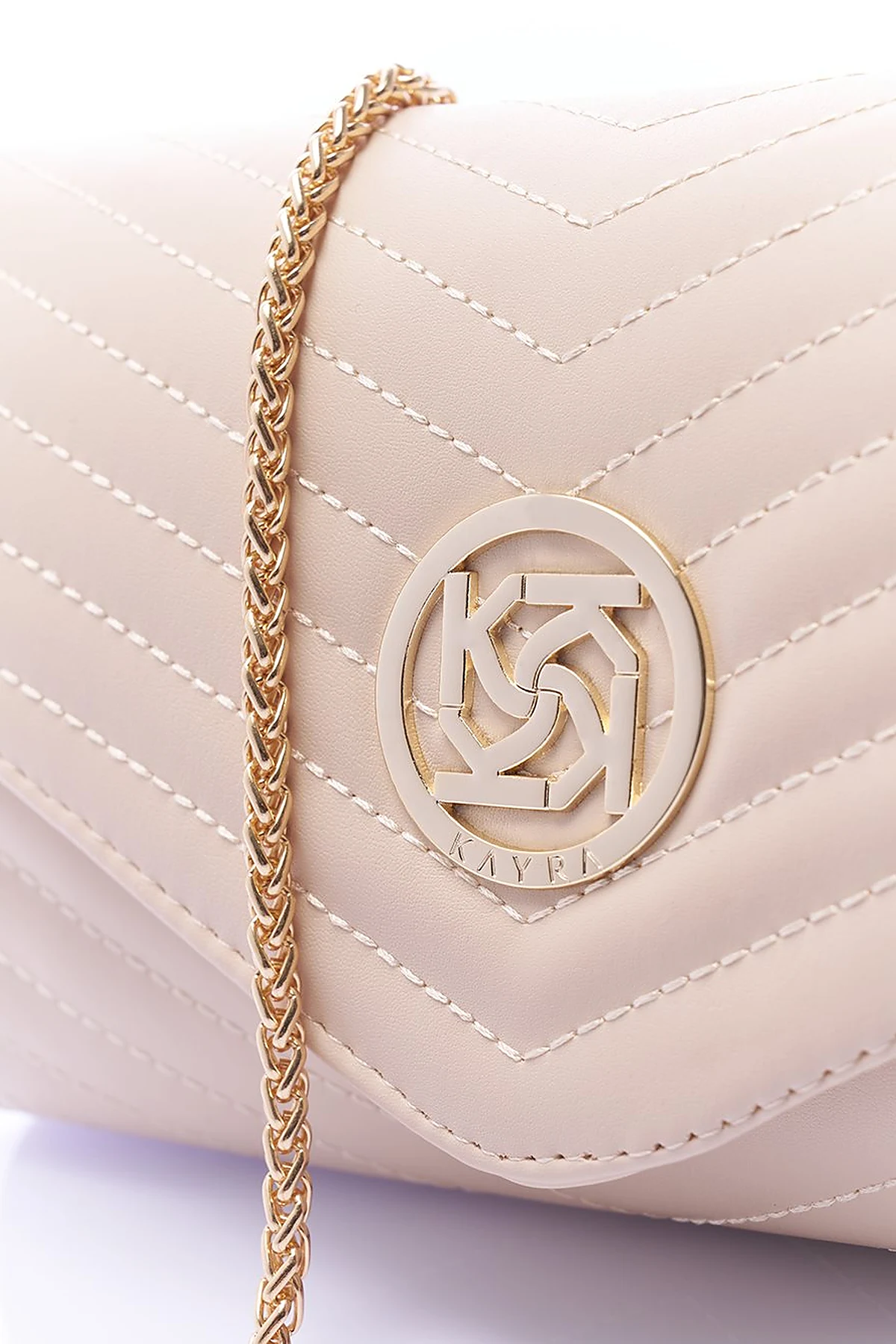 Envelope Form Bag Cream with Logo