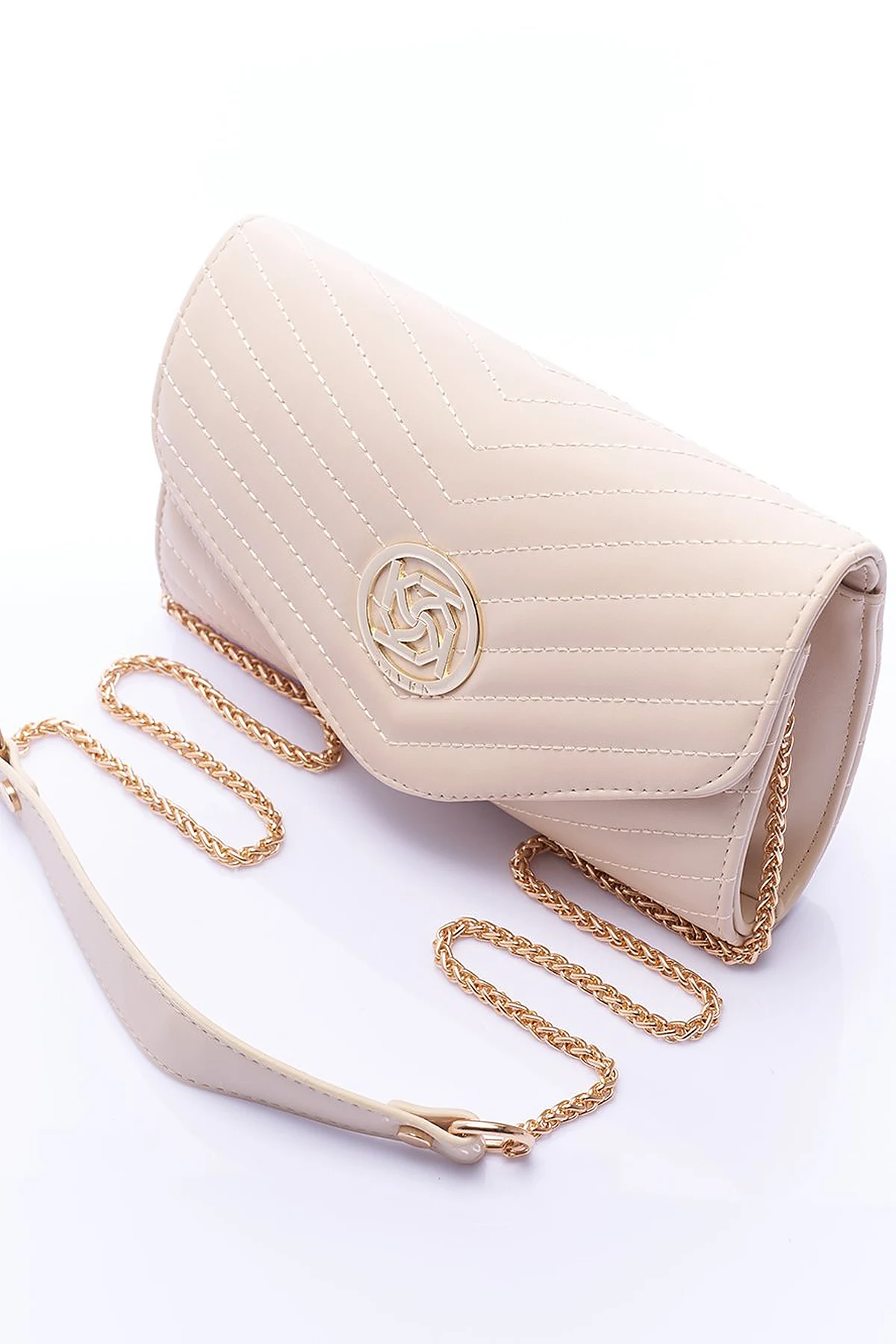 Envelope Form Bag Cream with Logo