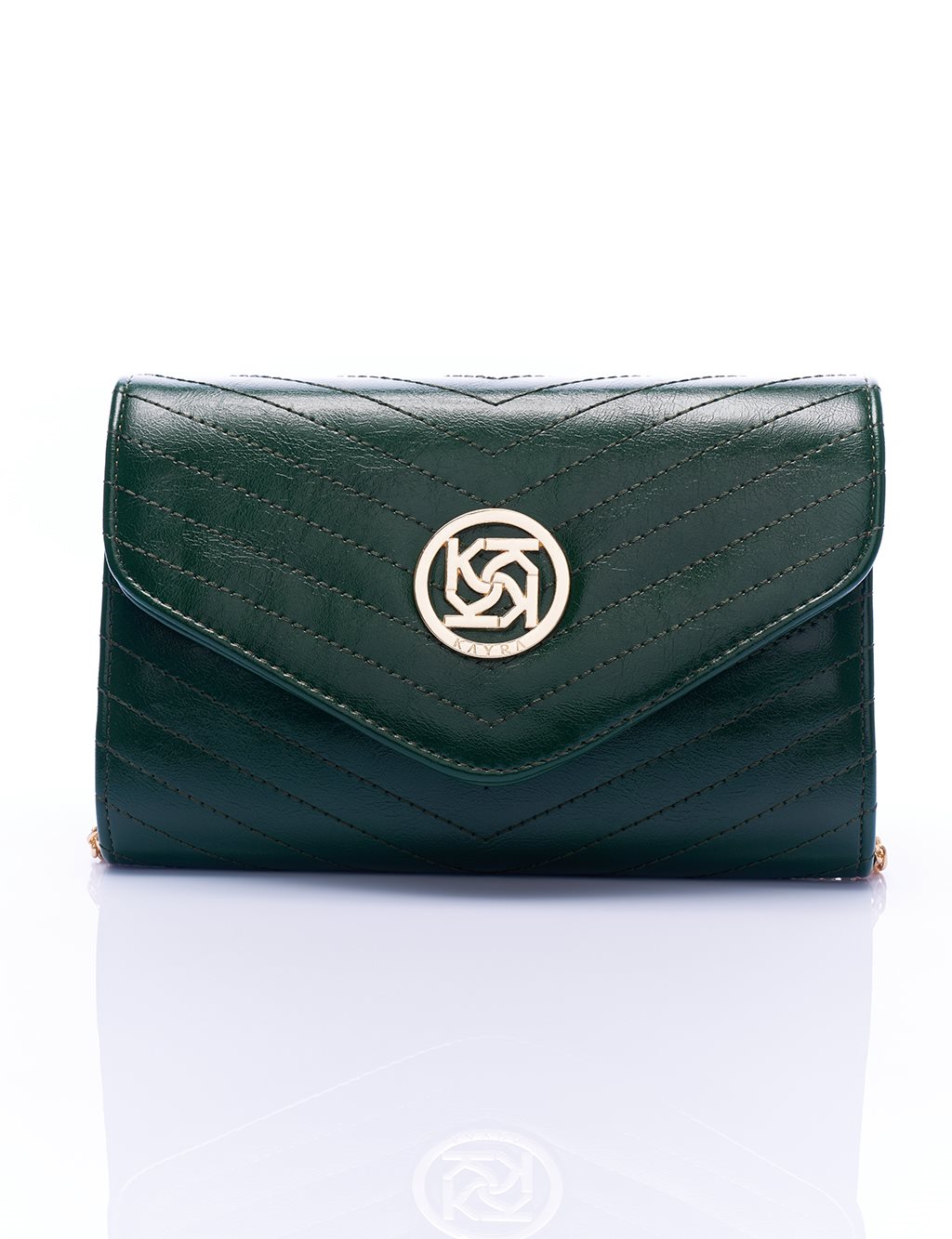 Envelope Form Bag with Logo Emerald