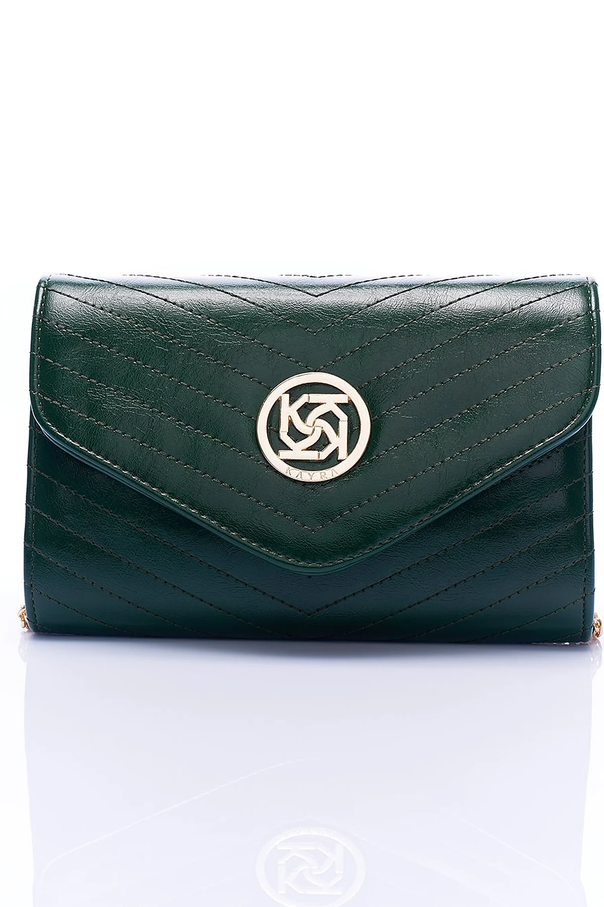 Envelope Form Bag with Logo Emerald