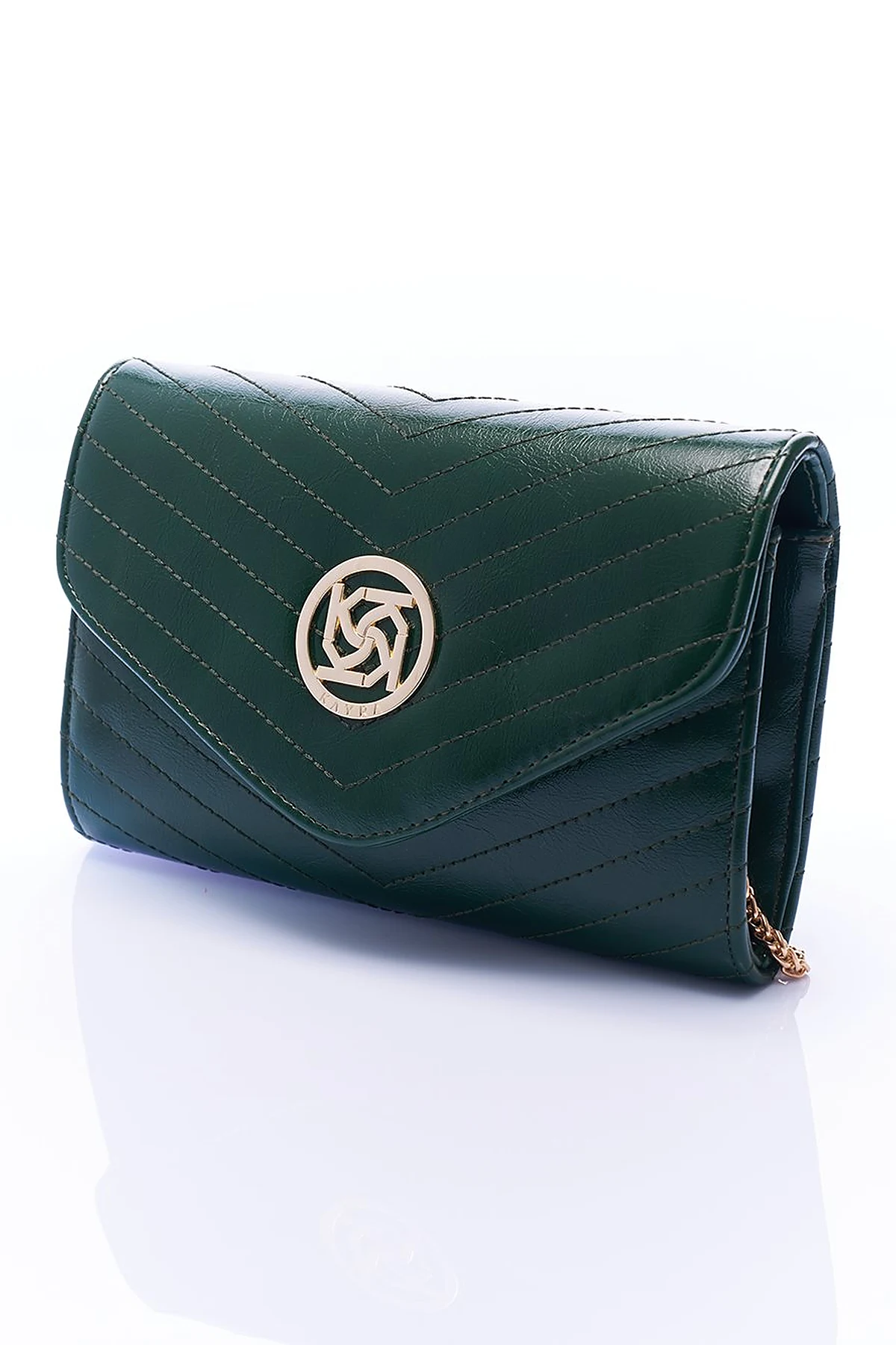 Envelope Form Bag with Logo Emerald