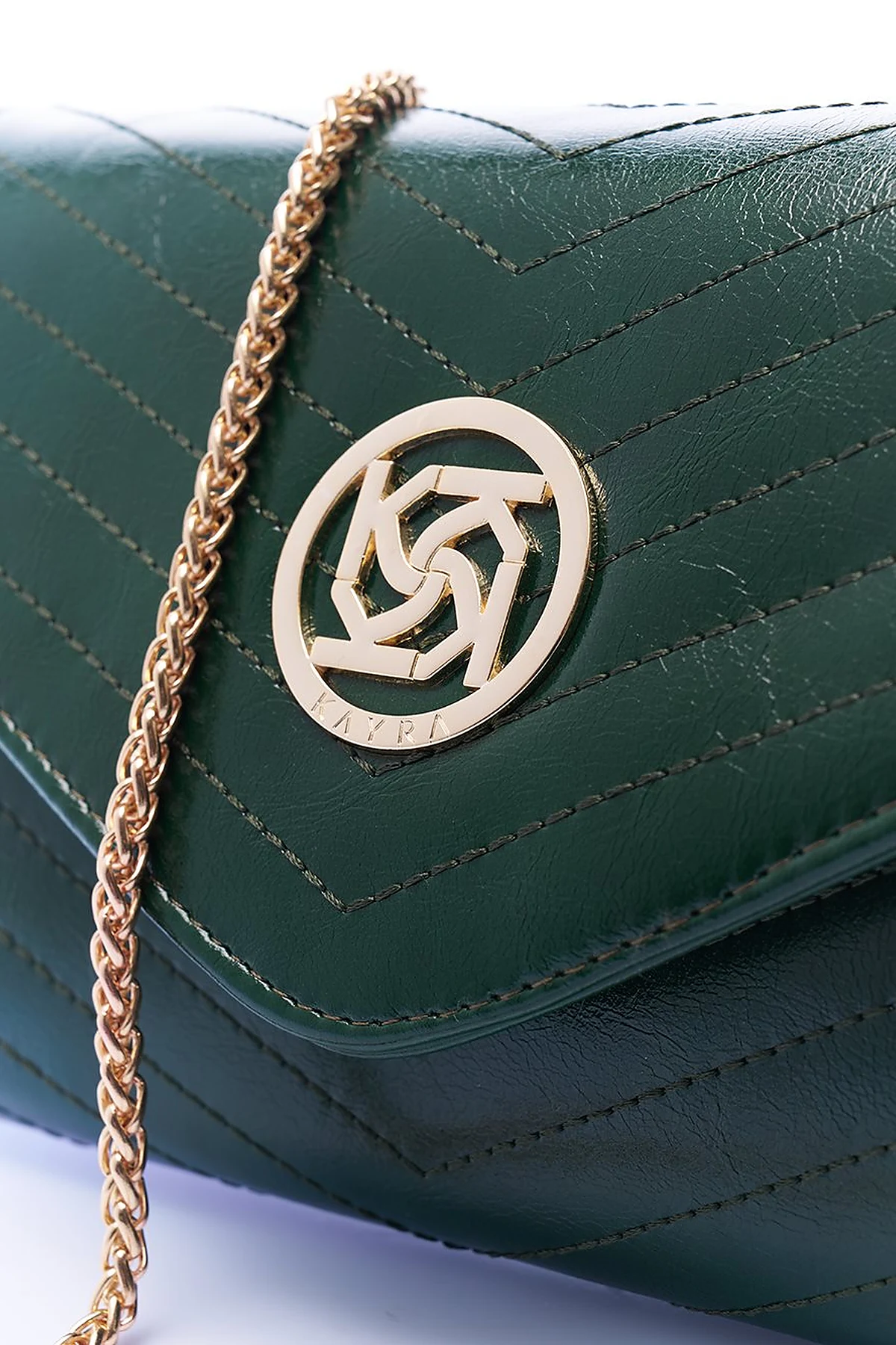 Envelope Form Bag with Logo Emerald