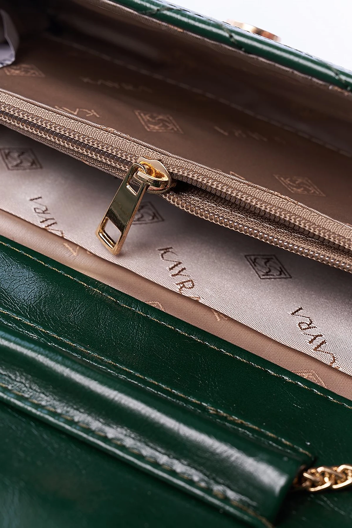 Envelope Form Bag with Logo Emerald