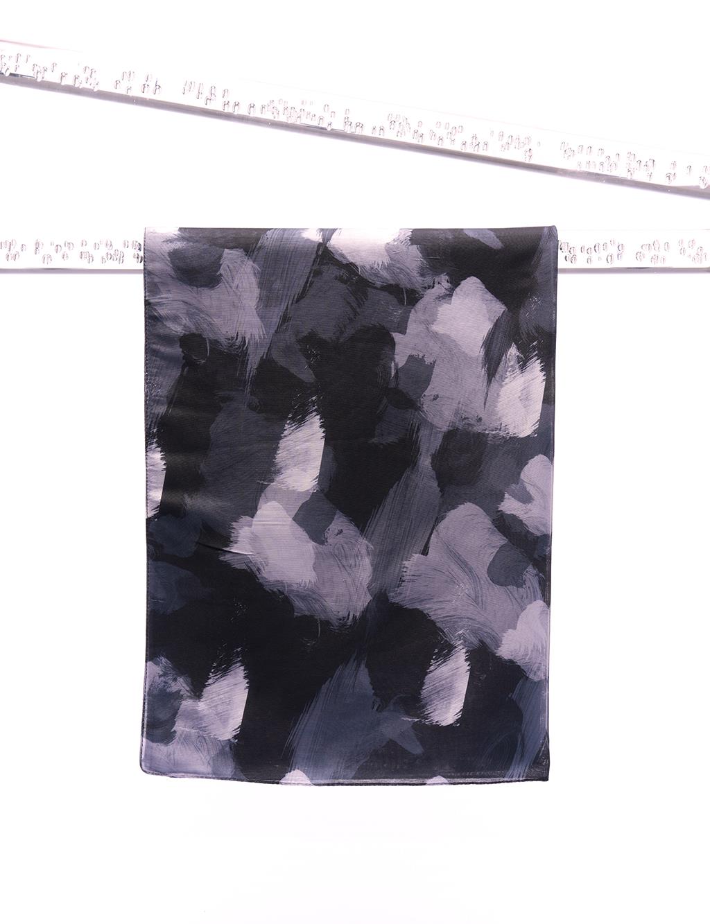 Abstract Pattern Digital Print Black-Optical White