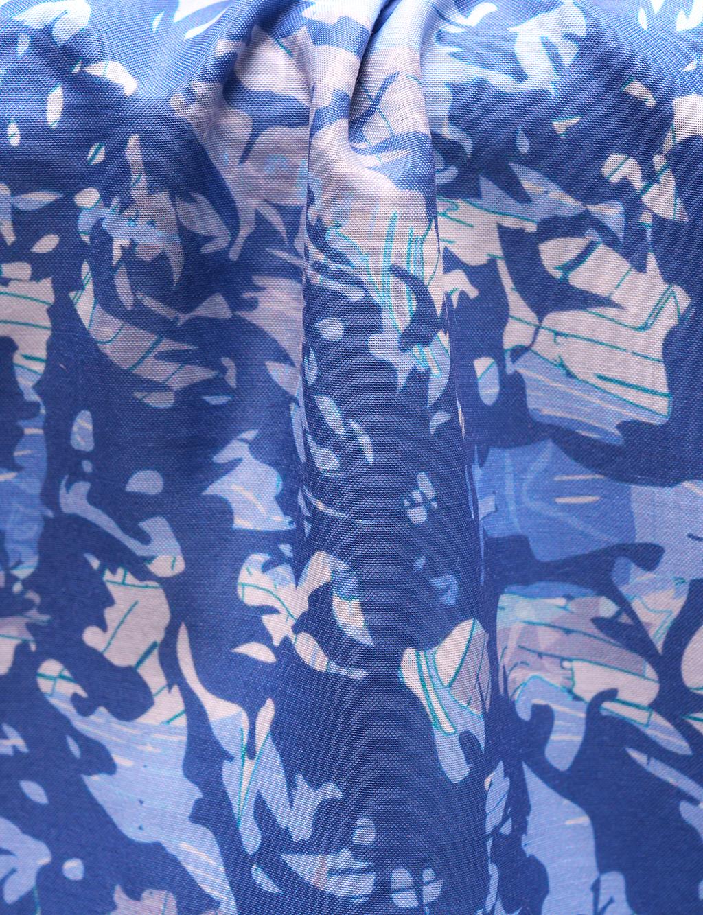 Camouflage Pattern Digital Print Shawl Blue