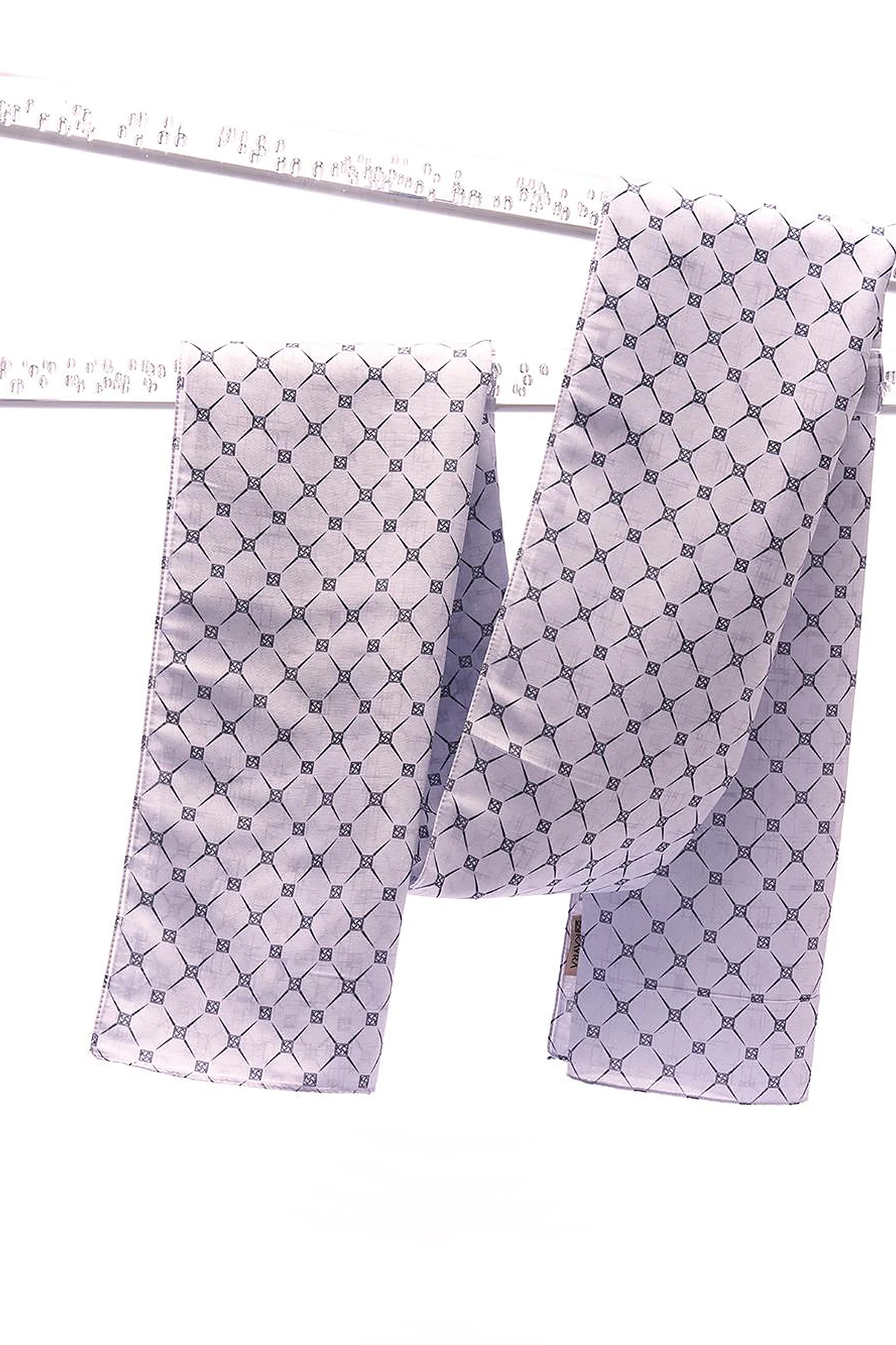 Monogram Patterned Shawl Gray