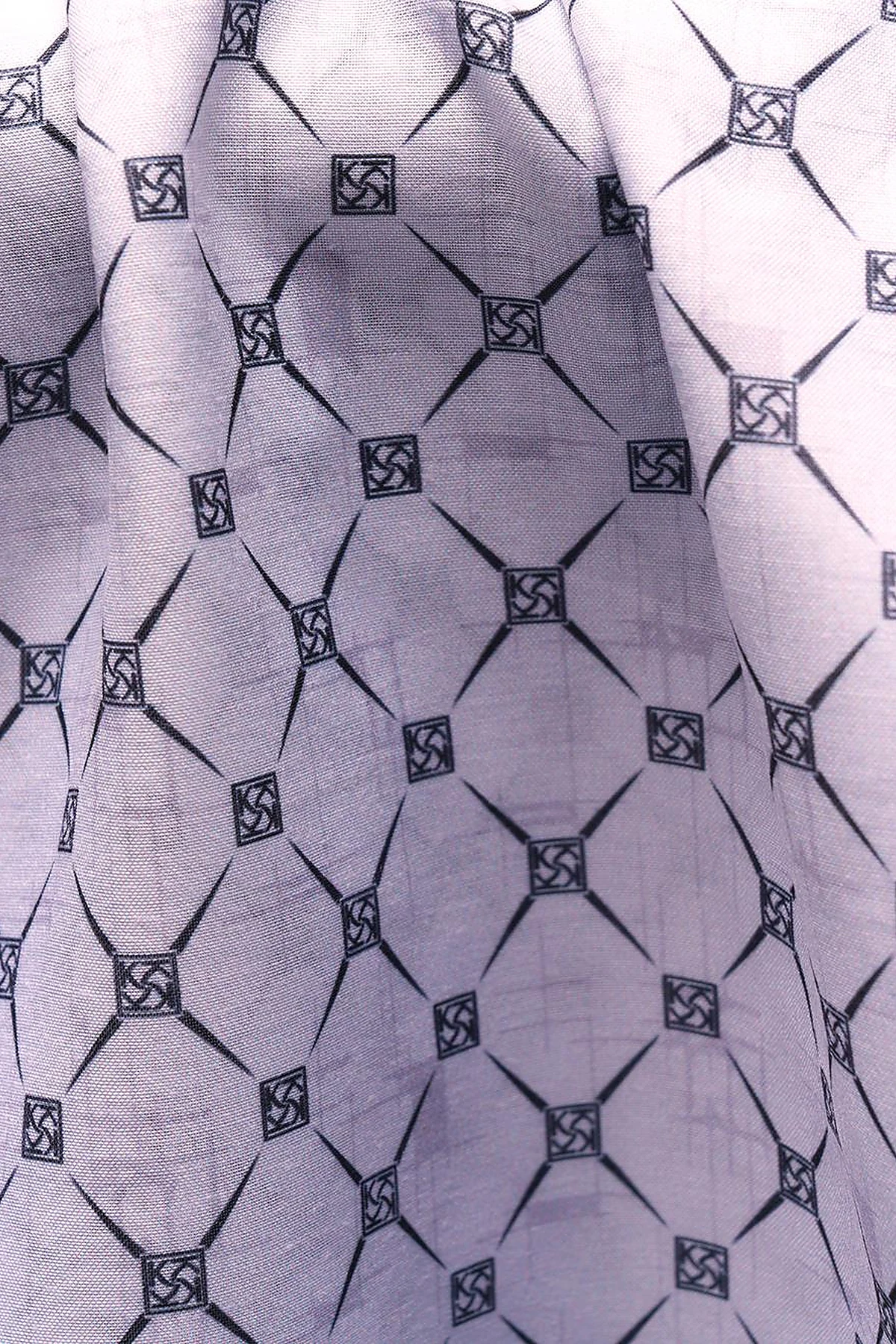 Monogram Patterned Shawl Gray