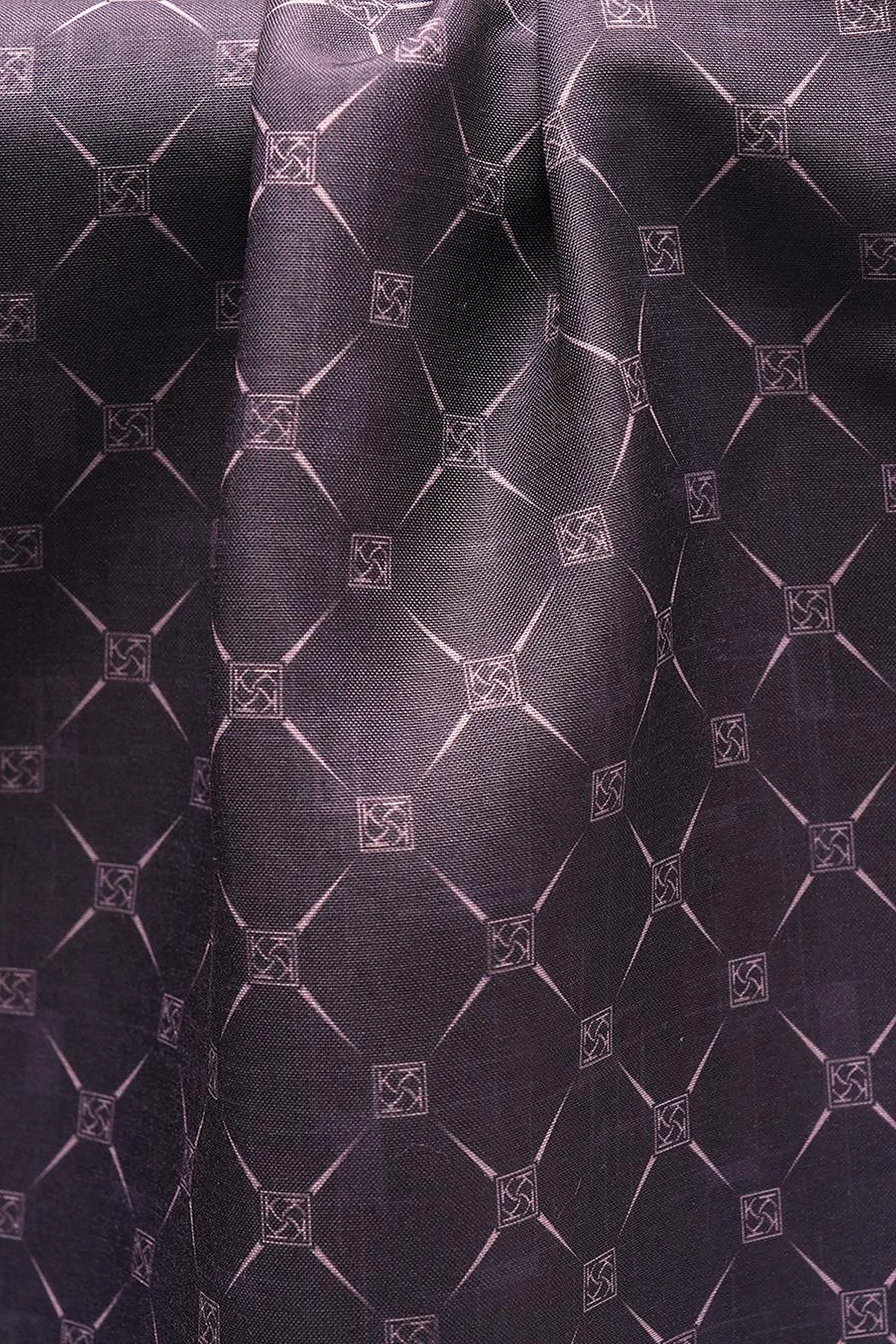 Monogram Patterned Shawl Dark Brown