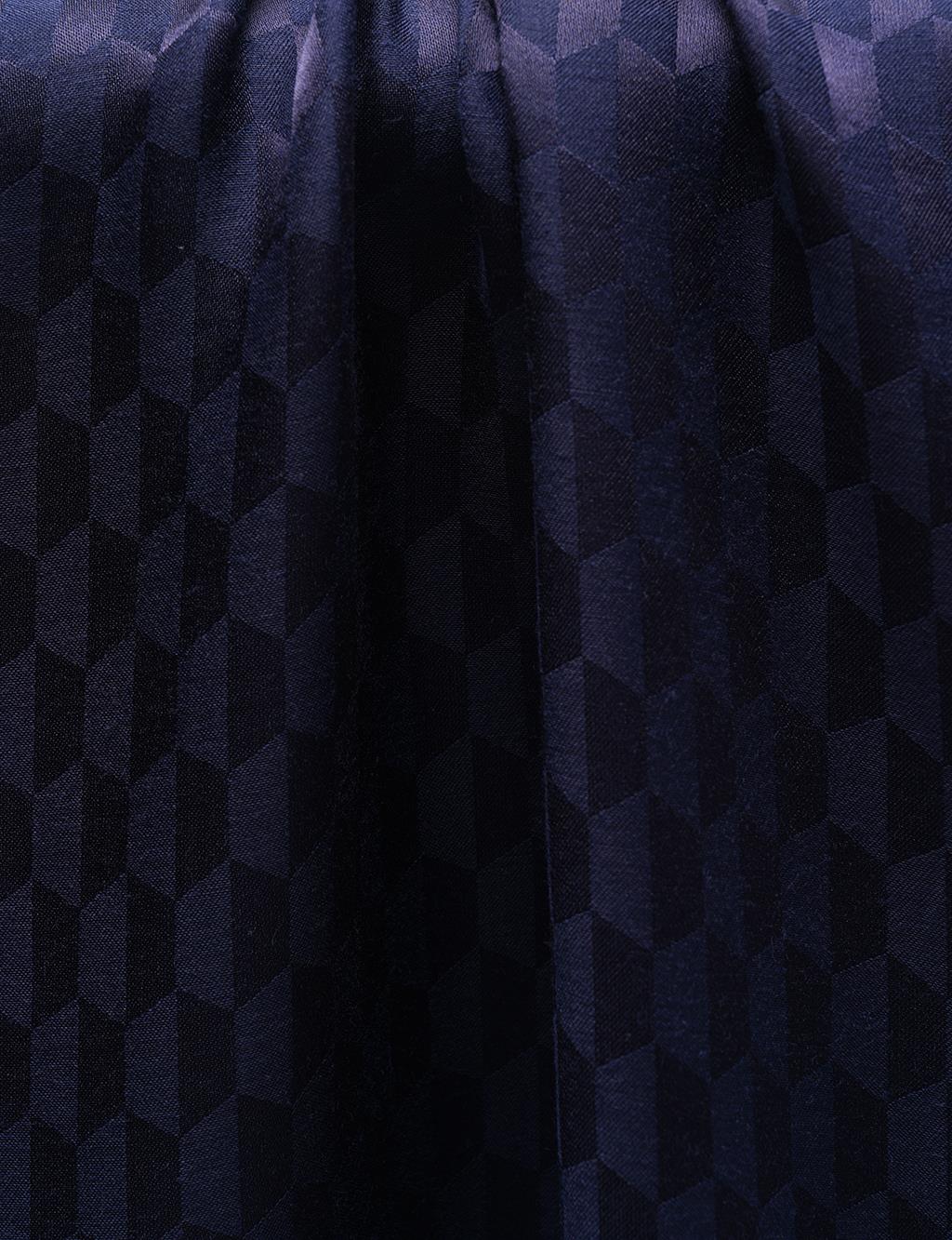 Jakarlı Monogram Şal Petek Desen Lacivert