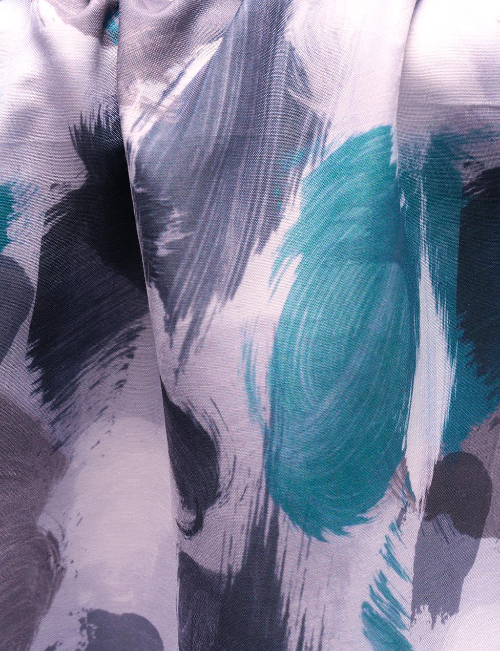 Abstract Pattern Digital Print Shawl Turquoise
