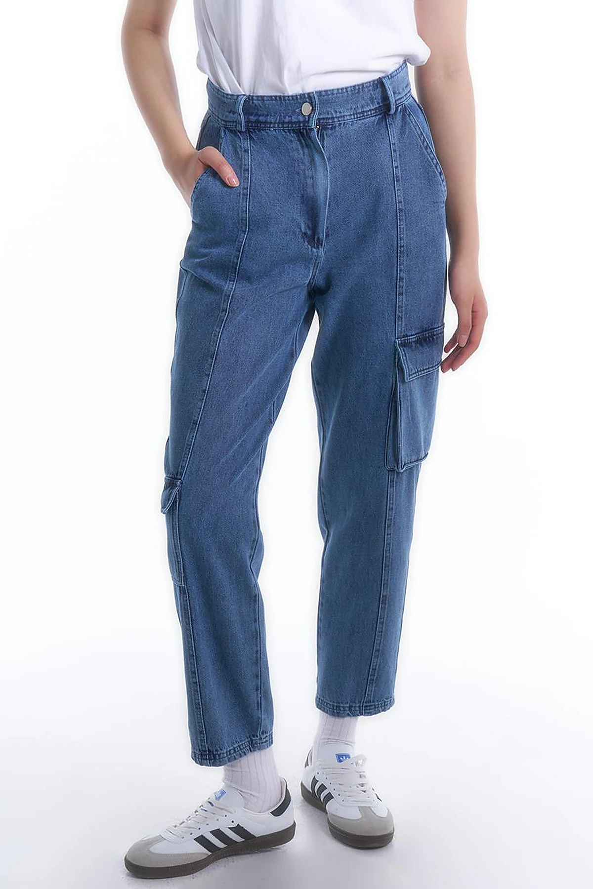 Pocket Detailed Denim Pants Indigo