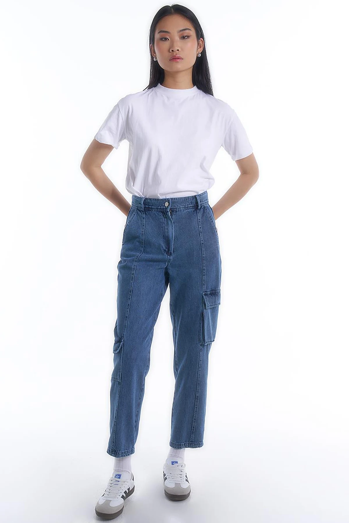 Pocket Detailed Denim Pants Indigo