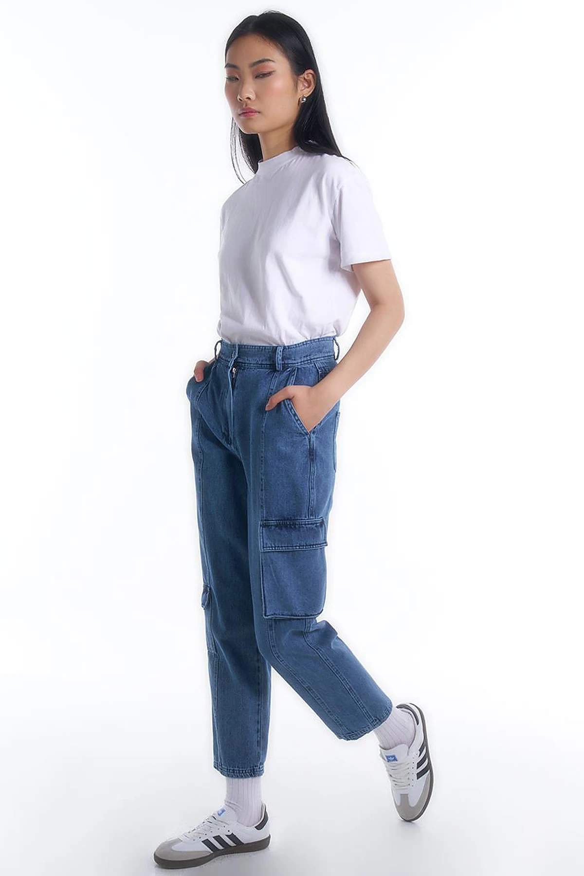 Pocket Detailed Denim Pants Indigo