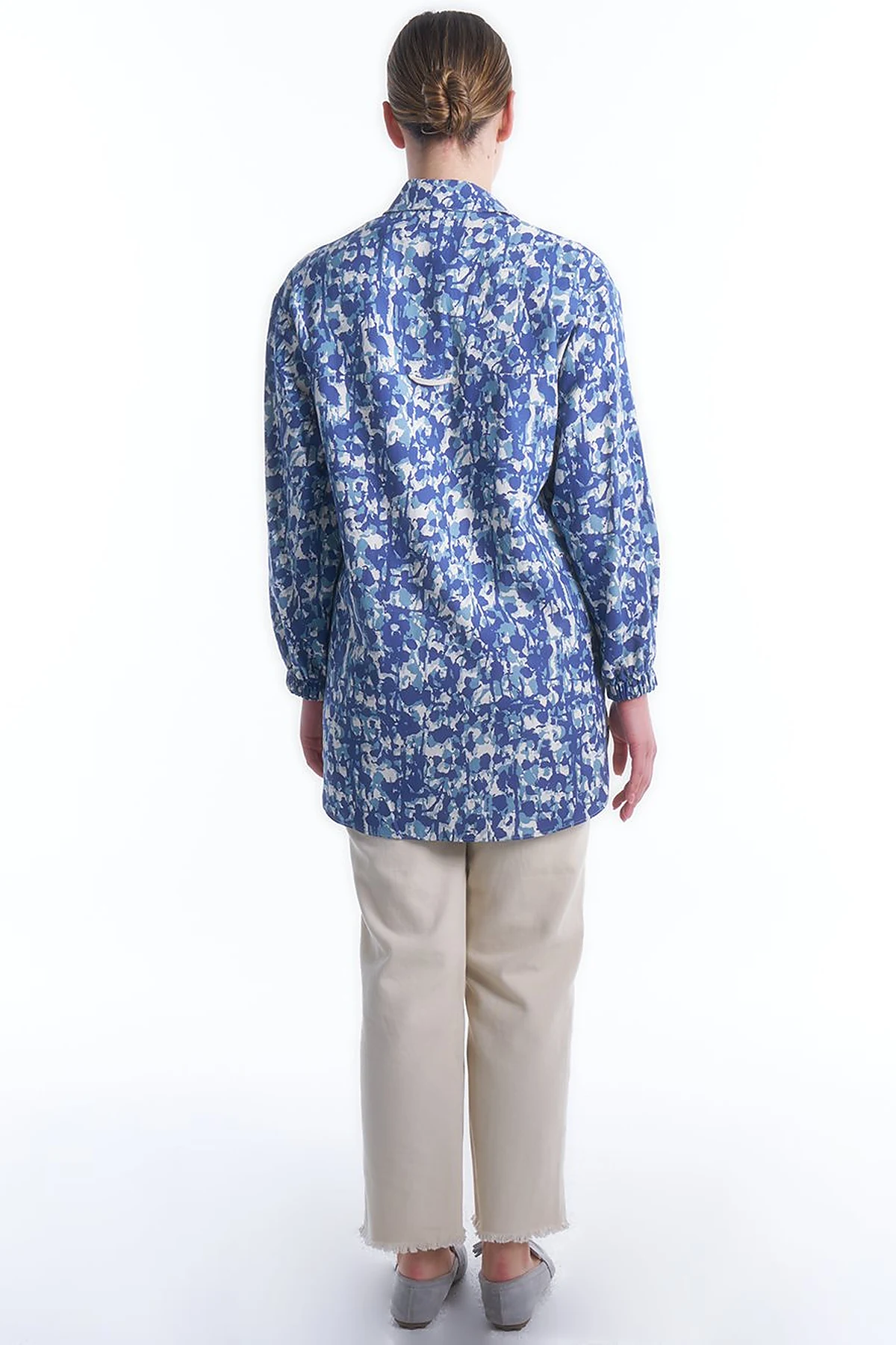 Tunic with Pocket Detail and Garnish in Blue-Mint