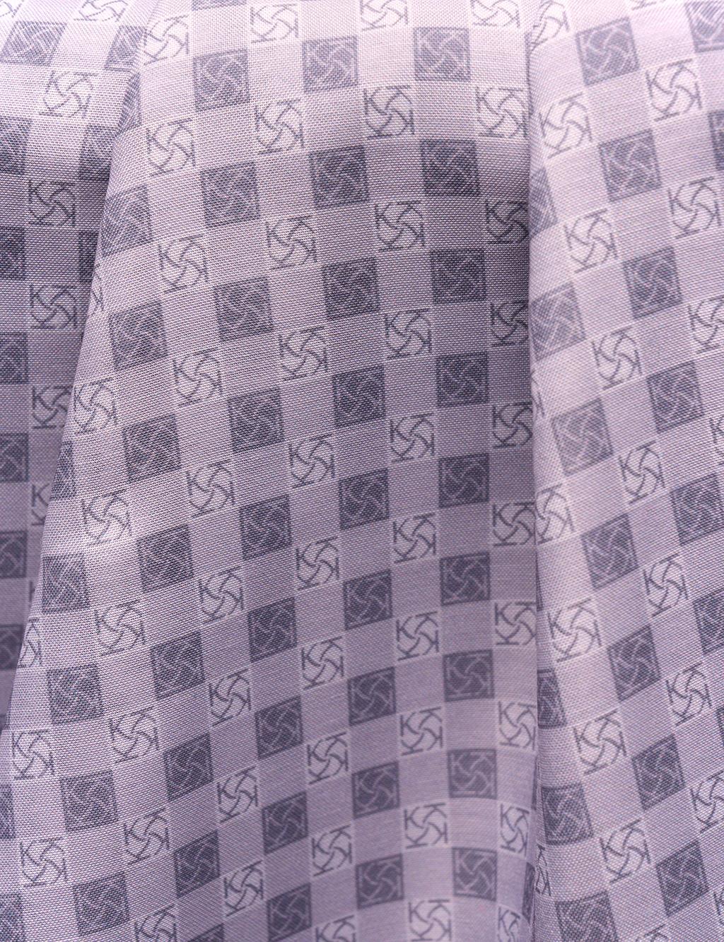 Checkered Monogram Patterned Shawl Gray