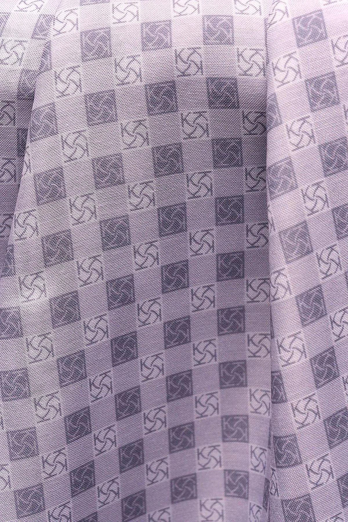 Checkered Monogram Patterned Shawl Gray