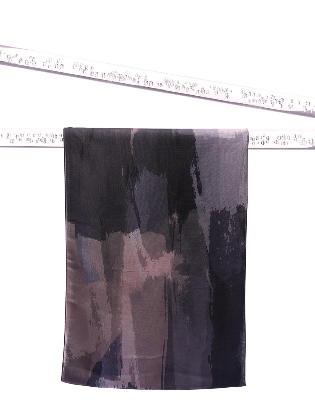 Abstract Pattern Digital Print Shawl Black