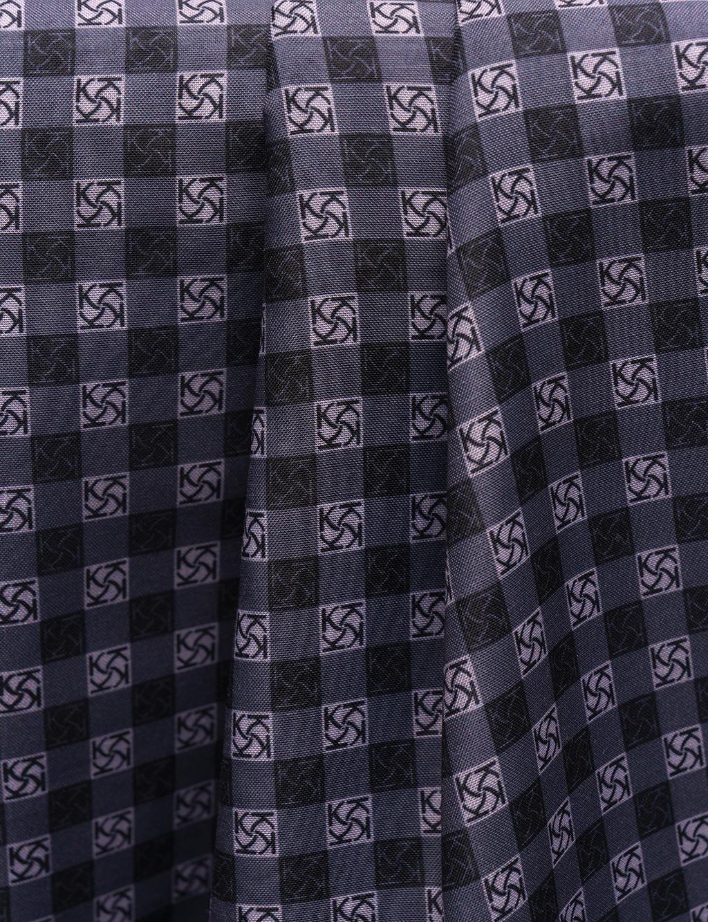 Checkered Monogram Patterned Shawl Anthracite