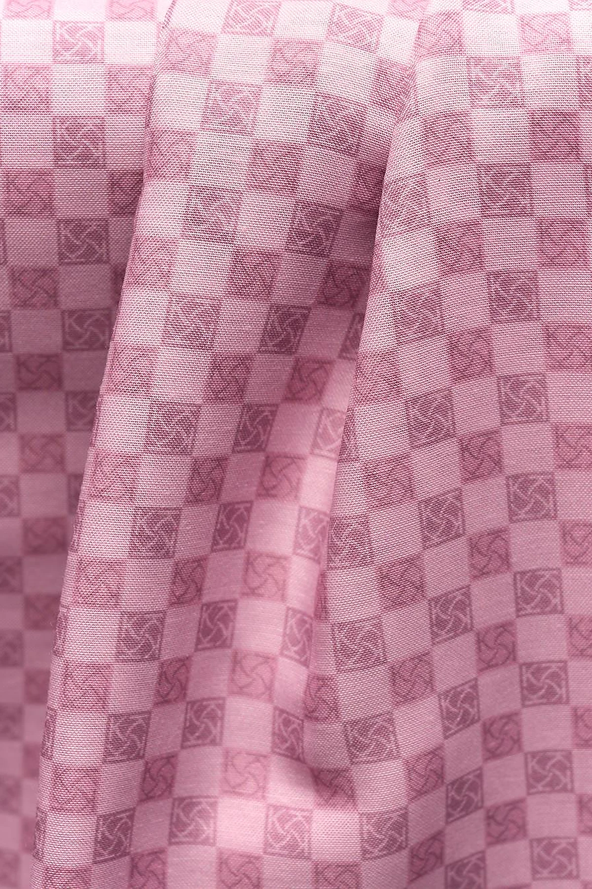 Checkered Monogram Patterned Shawl Pink