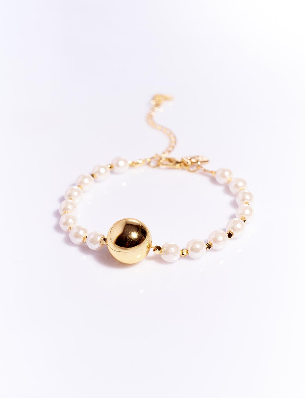 Dorika Boncuk Detaylı Bileklik Gold