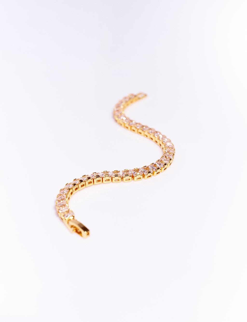 Zirkon Bileklik Gold