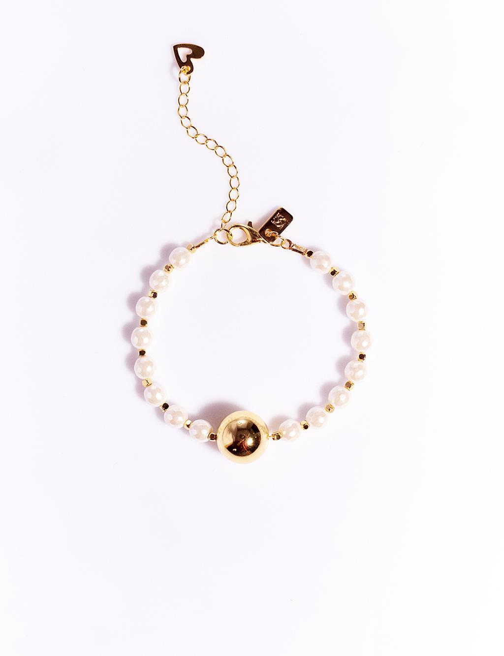 Dorika Boncuk Detaylı Bileklik Gold