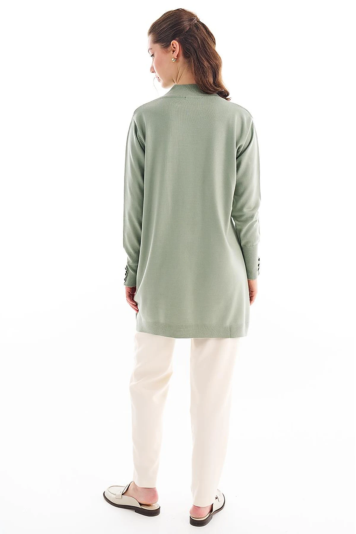 Turtleneck Basic Knitwear Tunic Moss Green