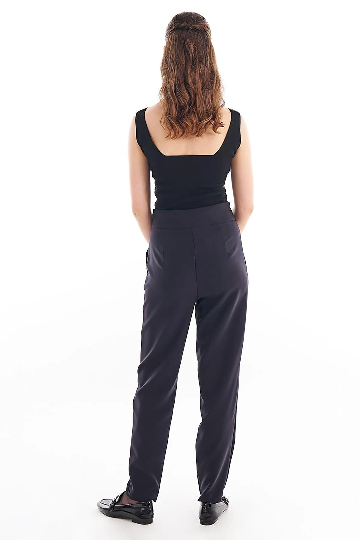 Double Button Carrot Pants Black