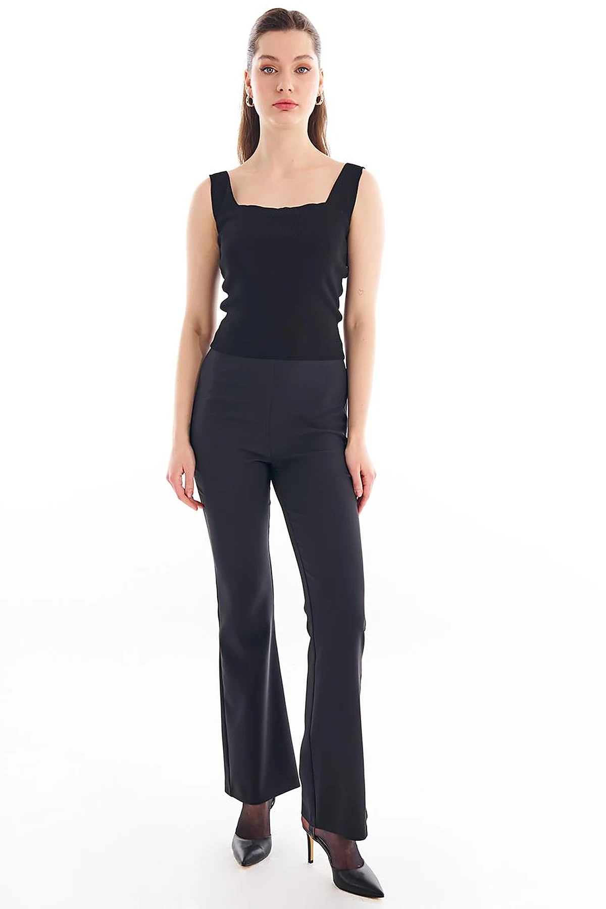 Flare Fit Pants Black