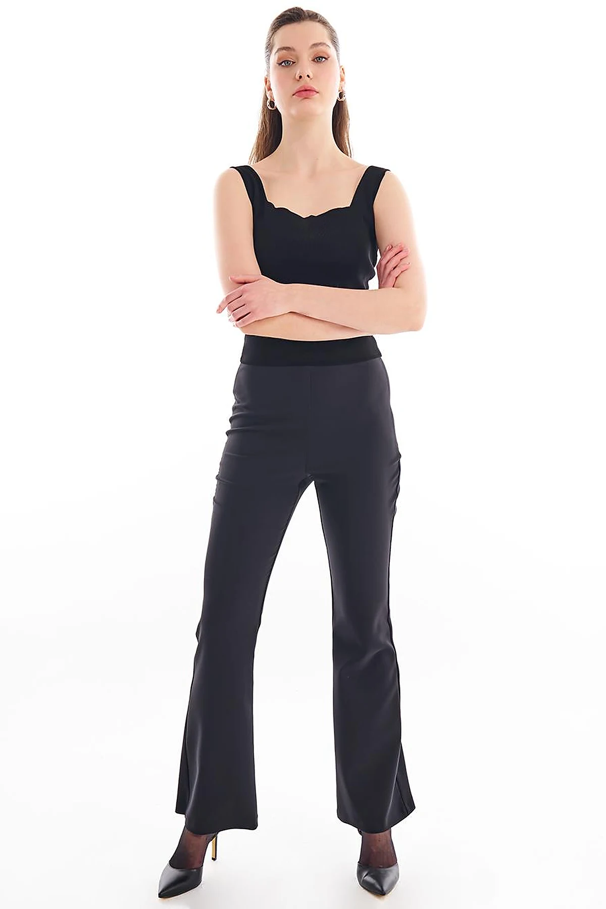 Flare Fit Pants Black