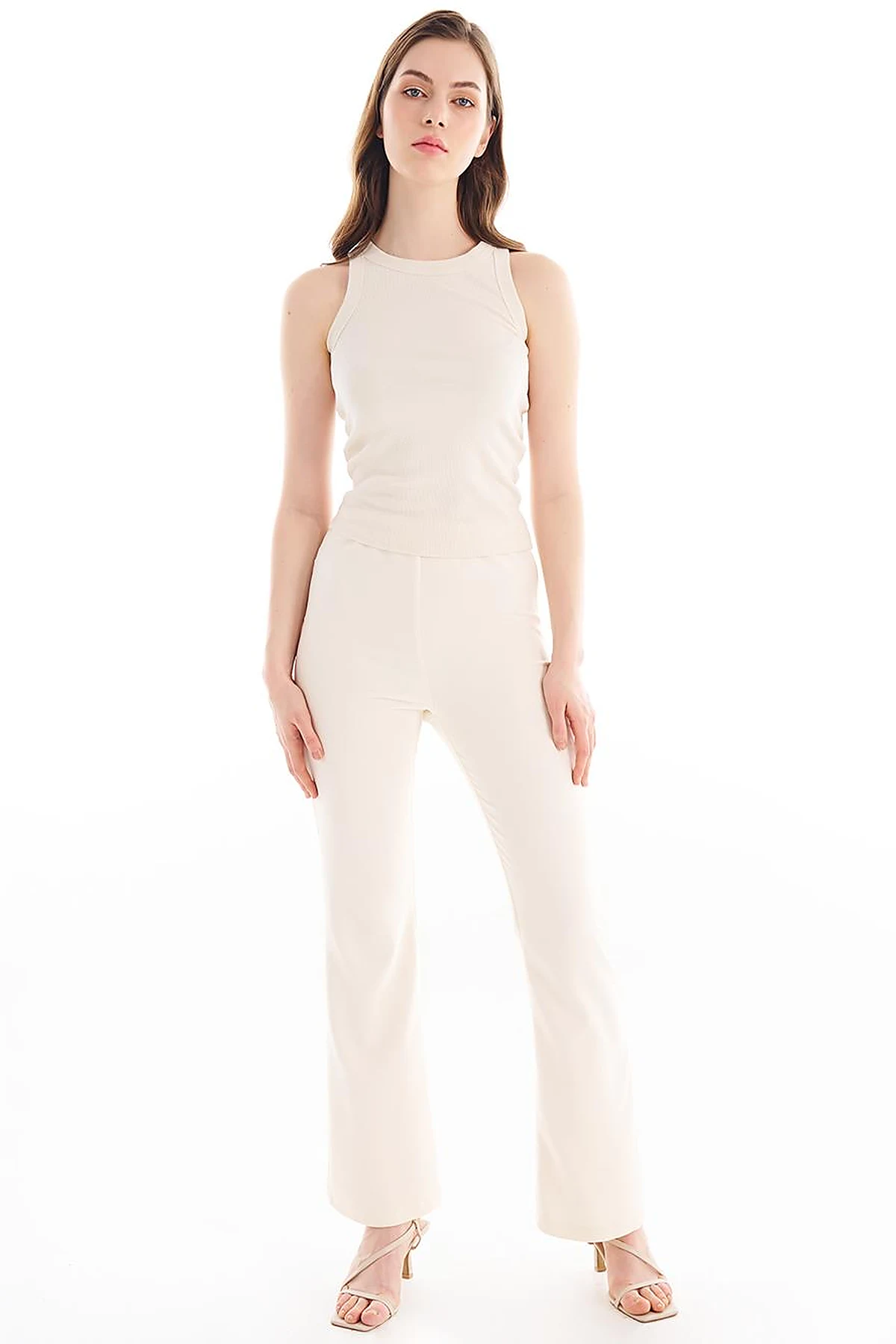 Flare Fit Pants Ecru