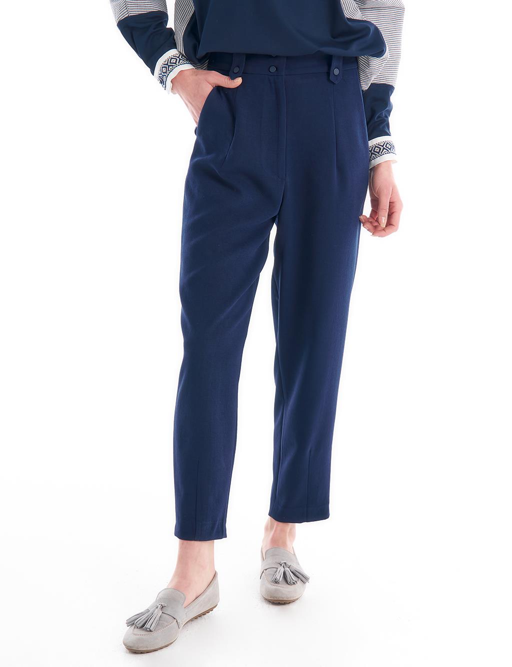 Accessory Detailed Trousers Dark Navy Blue
