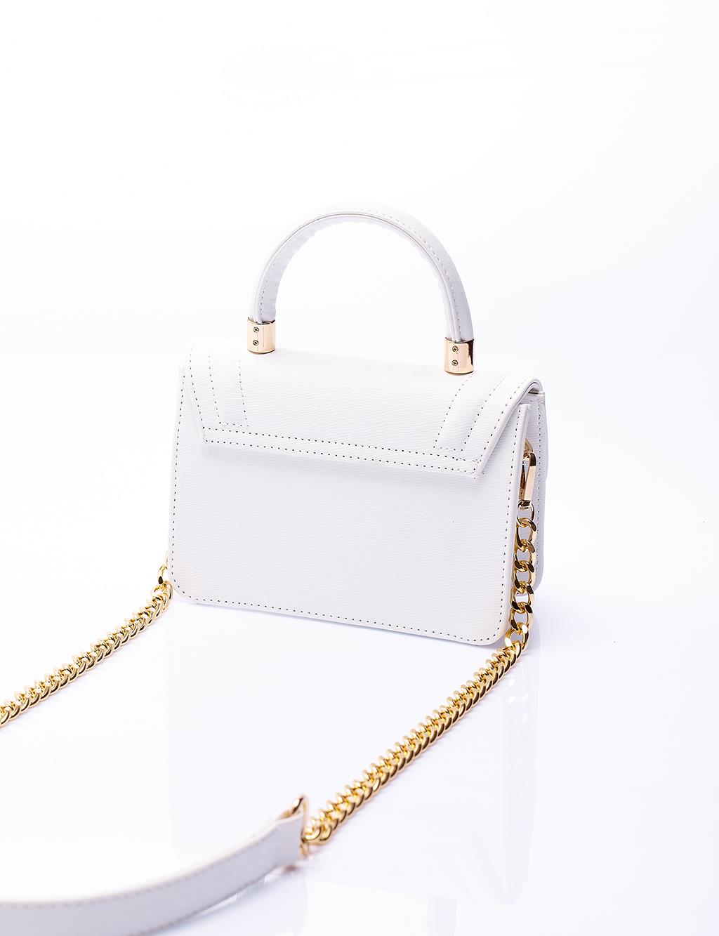 Textured Bag with Lid Optical White