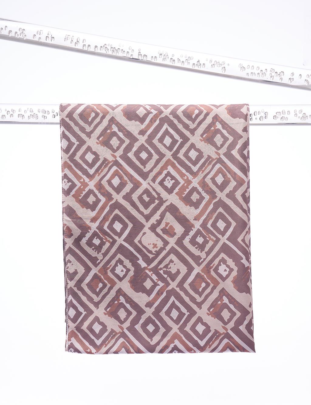 Abstract Pattern Shawl Brown