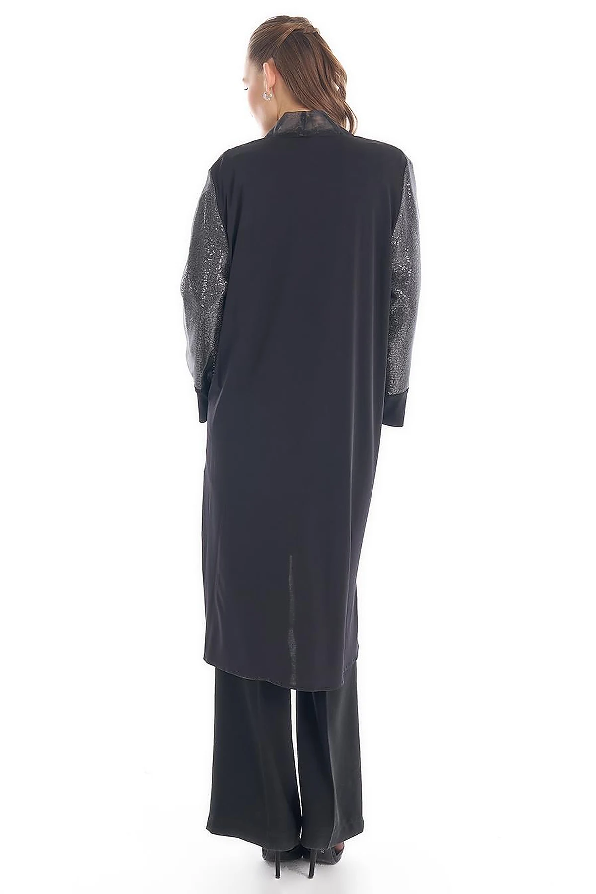 Sequined Double Suit Black