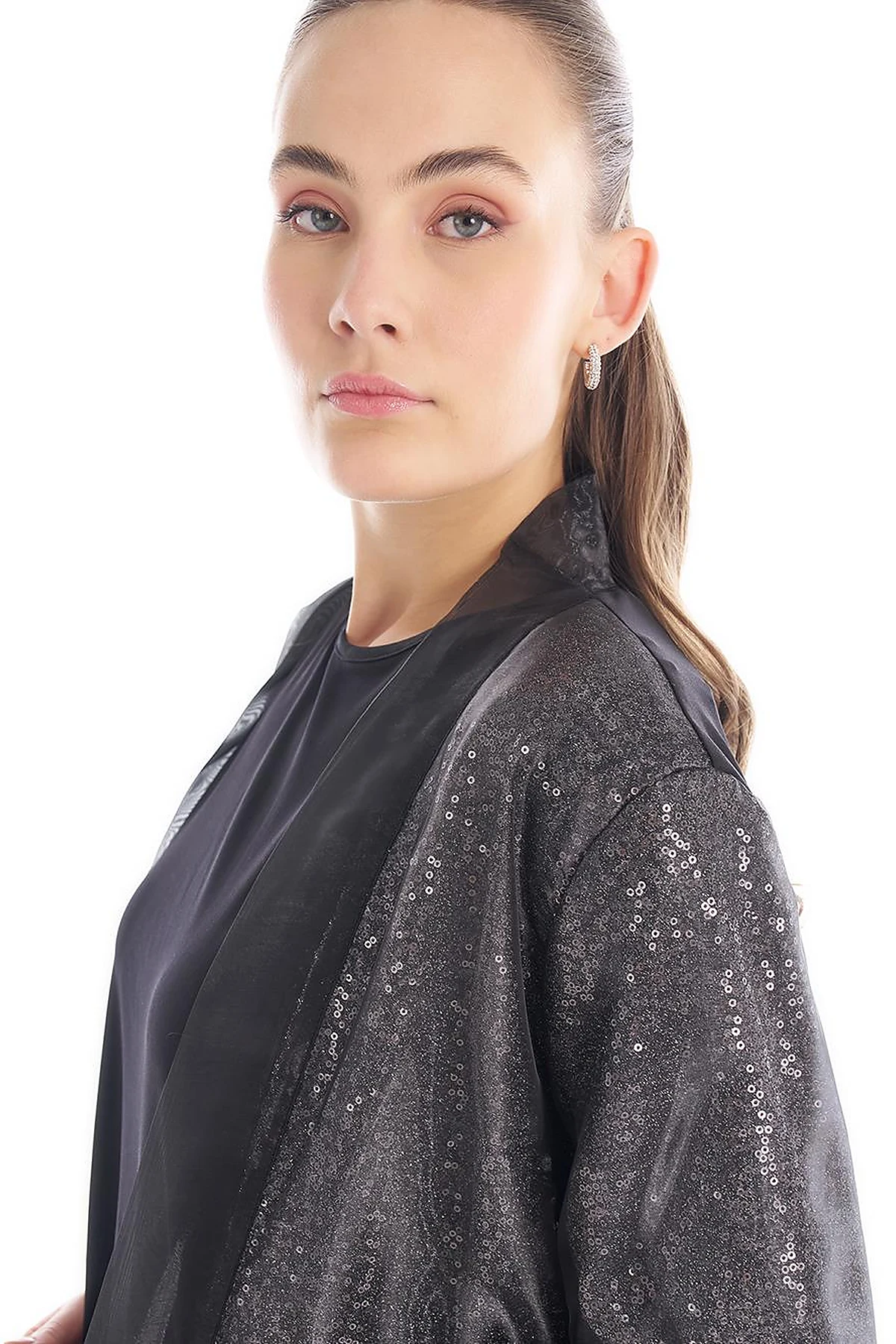 Sequined Double Suit Black