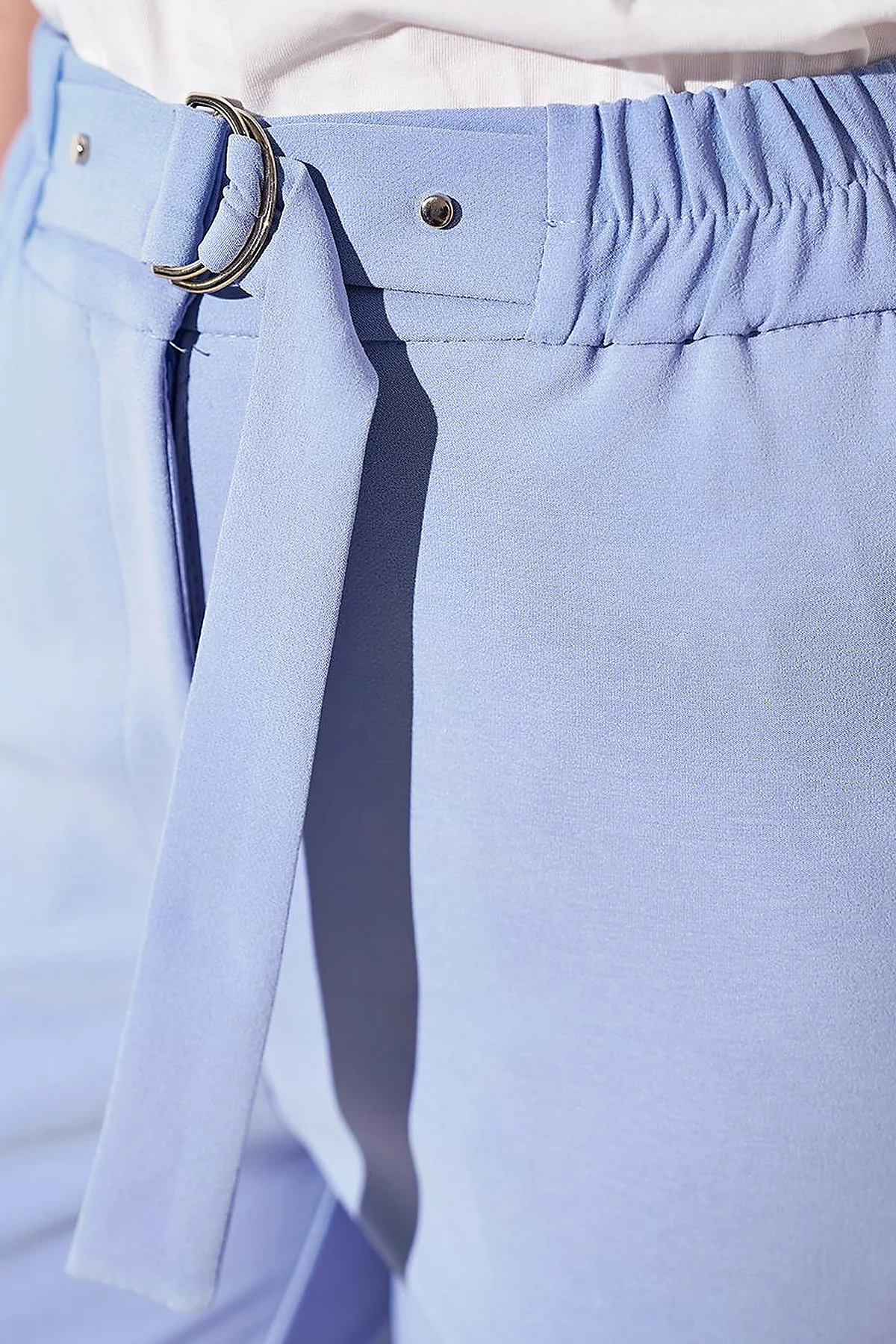 Elastic Waist Wide Leg Pants Aviator Blue