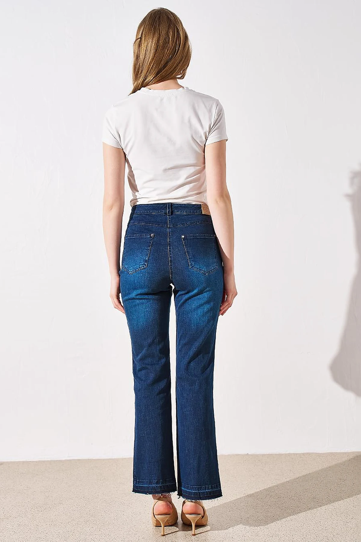 High Waist Denim Pants Navy Blue