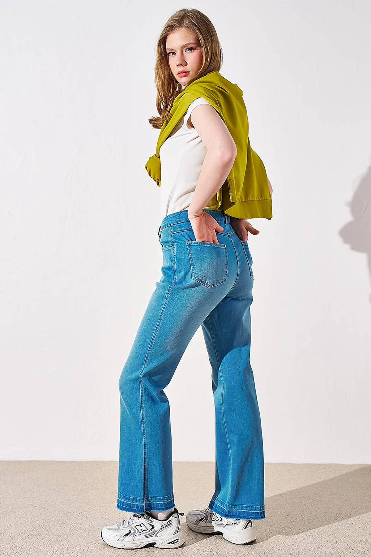 High Waist Denim Pants Blue