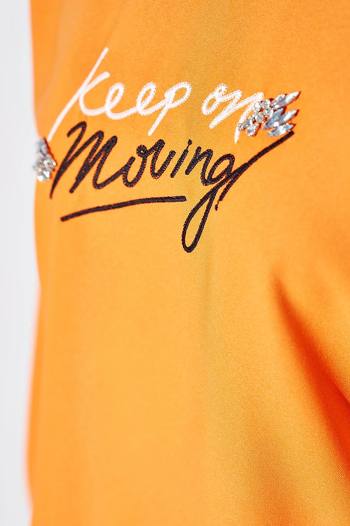 Striped Pattern Mix Sweatshirt Orange