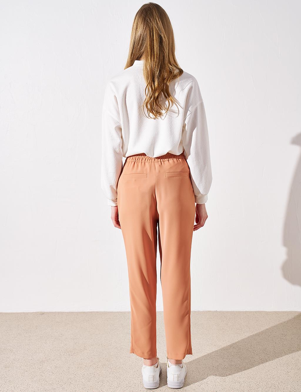 Flowy Fabric Trousers Biscuit