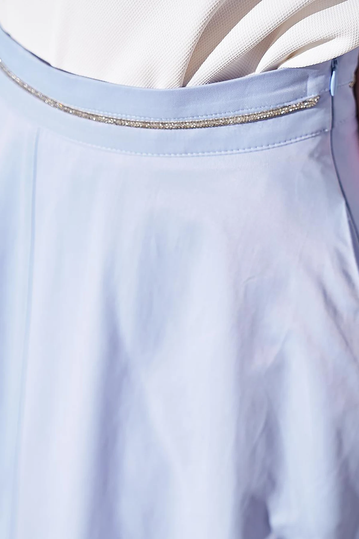 High Waist Flared Skirt Sky Blue
