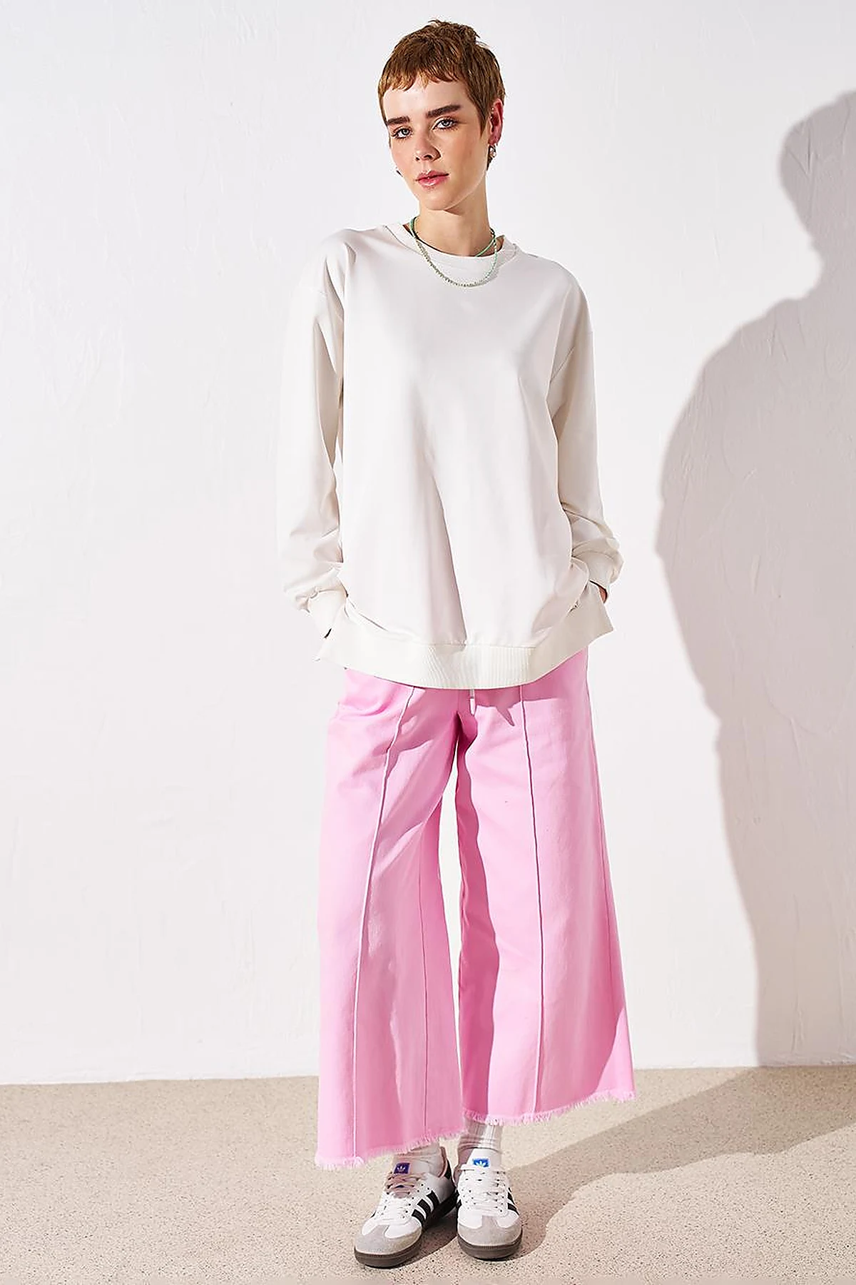 Zero Collar Sweatshirt  Ecru