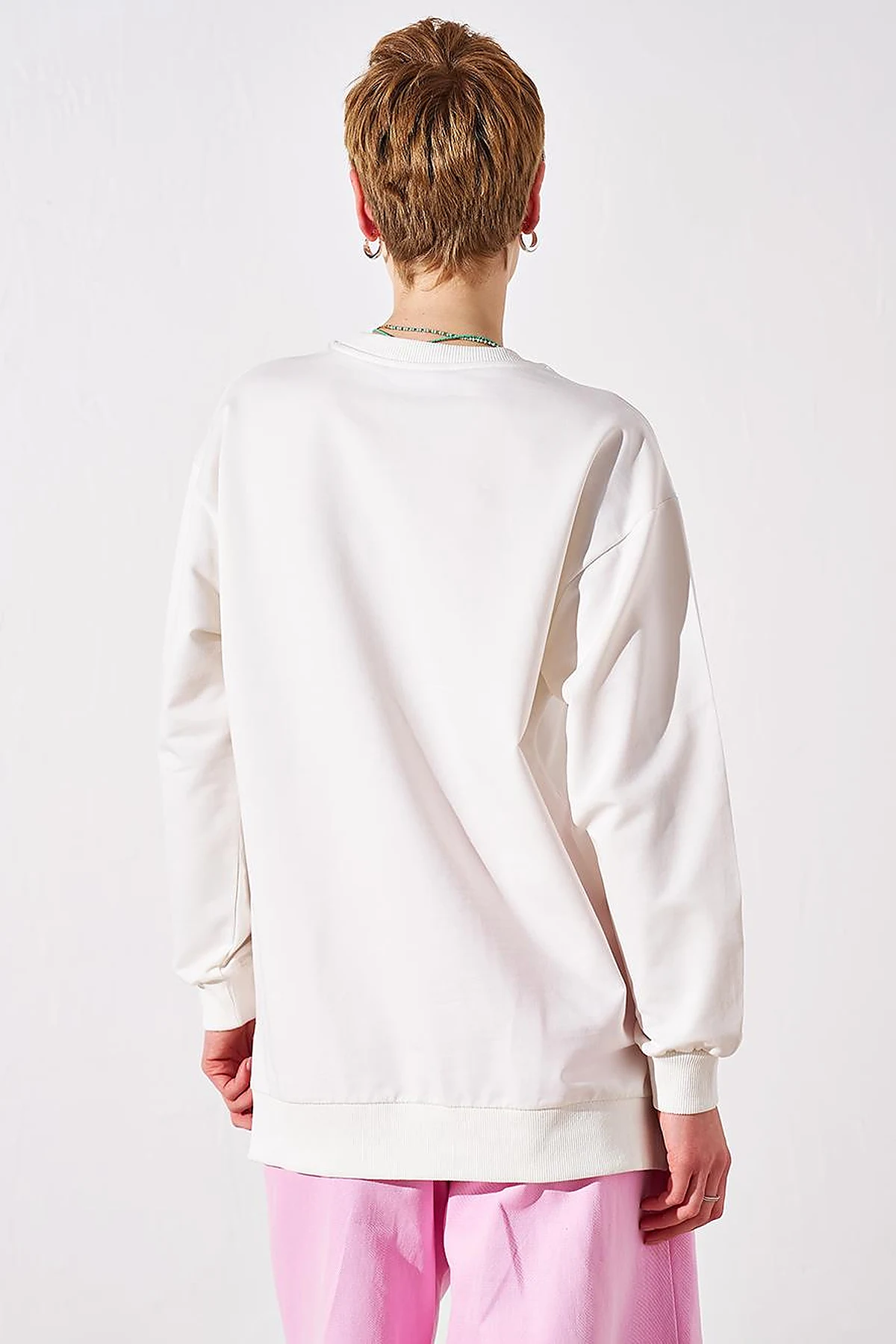 Zero Collar Sweatshirt  Ecru