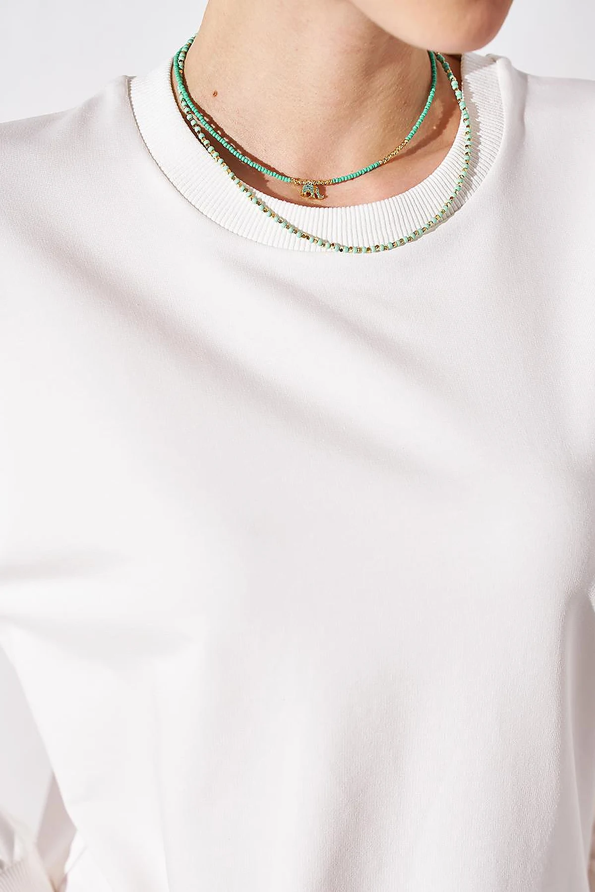 Zero Collar Sweatshirt  Ecru