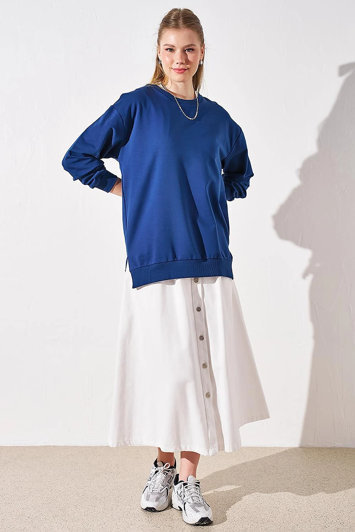 Zero Collar Sweatshirt Indigo
