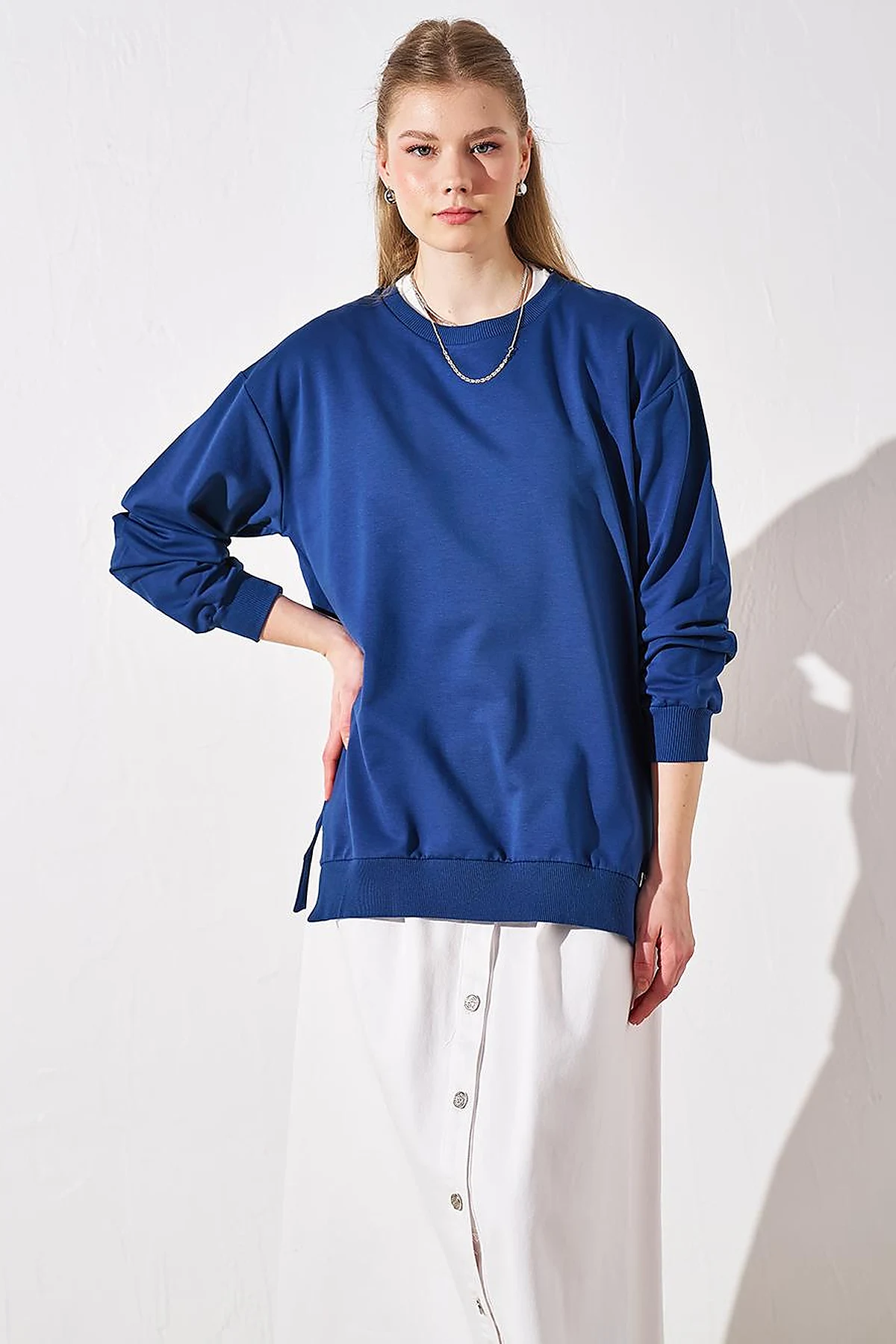 Zero Collar Sweatshirt Indigo