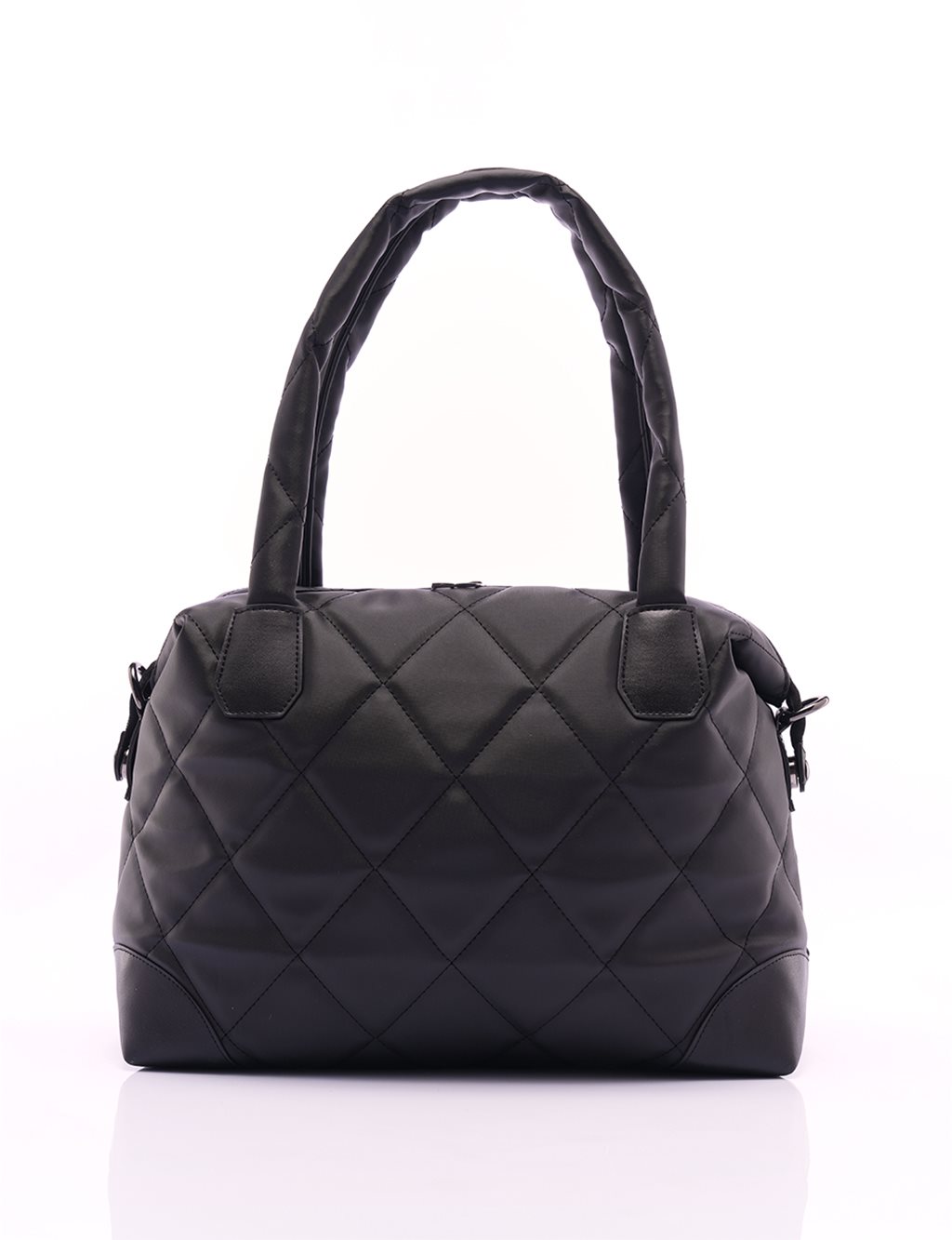 Quilted Faux Leather Bag Black